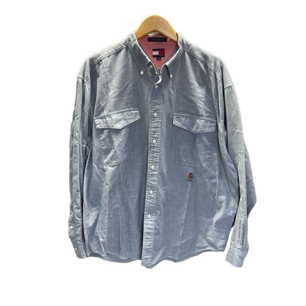 Tommy Hilfiger Extra Large (XL) Long Sleeve Light Blue Button Down